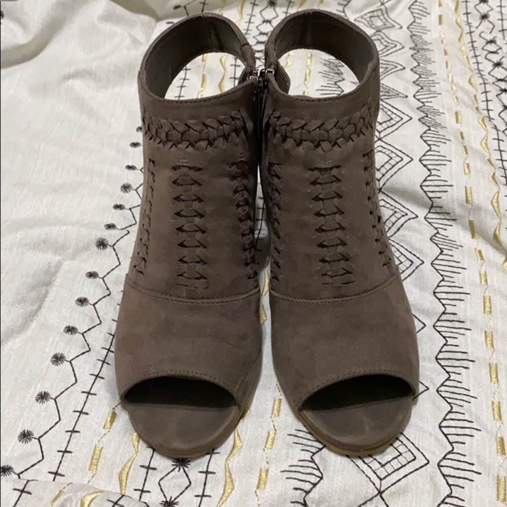 Open toe booties